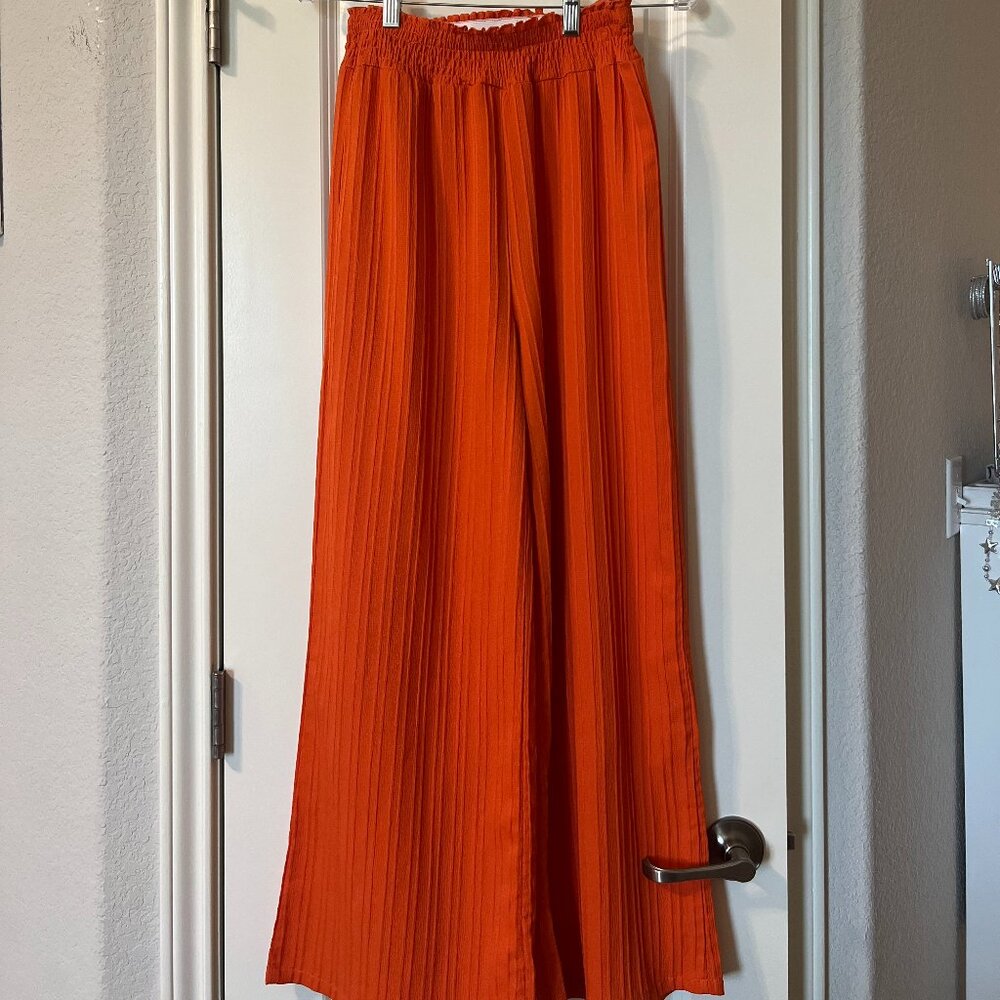 Orange Wide Leg Pants